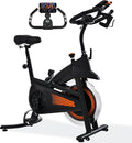 Exercise Bike, Wool Felt Brake Pad Stationary Bike - Quiet Belt Drive Indoor Cycling Bike for Home Cardio, Adjustable Handlebar & Extra Soft Seat, Digital LED Monitor with 300lb Weight Capacity