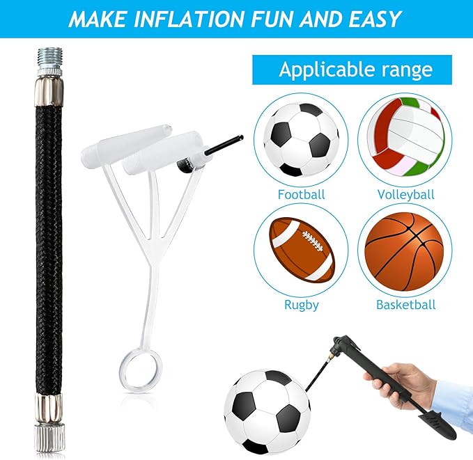 Skylety 16-Piece Exercise Ball Plug Replacement Kit with Needle, Nozzle, Rubber Hose, and Balloon for Yoga, Volleyball, Soccer, Basketball, and Other Inflatable Toys