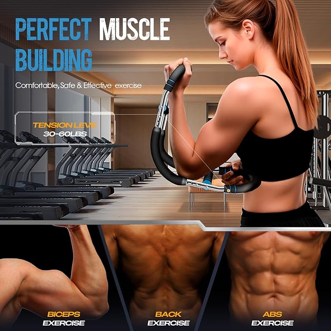 Twister Arm Trainer, Adjustable Twister Arm Chest & Arm Workout Equipment for Men & Women, Ergonomic Detachable Arm Trainer Home Gym Strength Trainer with Anti-Slip Handles & Carry Bag