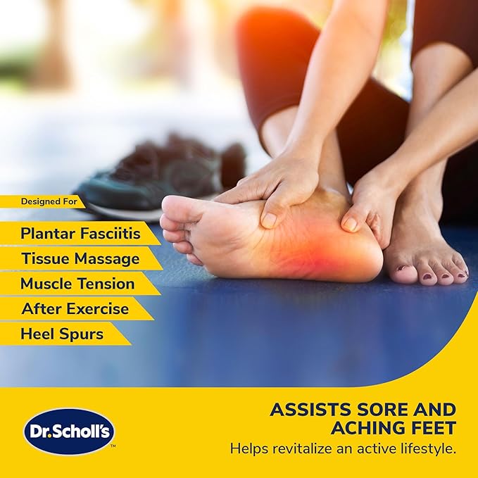 Dr. Scholl’s 2-in-1 Foot Massage Roller with Interchangeable Massage Heads, Versatile Deep Tissue Massager for Feet, Calves, and Legs