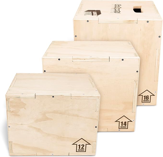 GoSports Fitness 3-in-1 Plyo Jump Box - Small, Standard, or XL - Launch Box Exercises for All Skill Levels