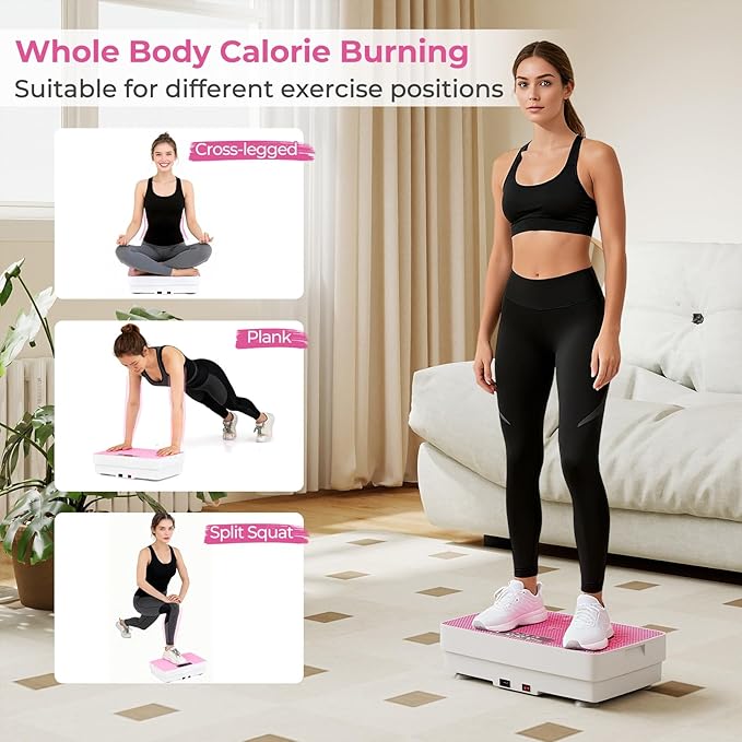Goplus Vibration Plate Exercise Machine, Vibrating Platform for Lymphatic Drainage w/Remote, LED Display, Home Workout Full Body Shake Board for Weight Loss