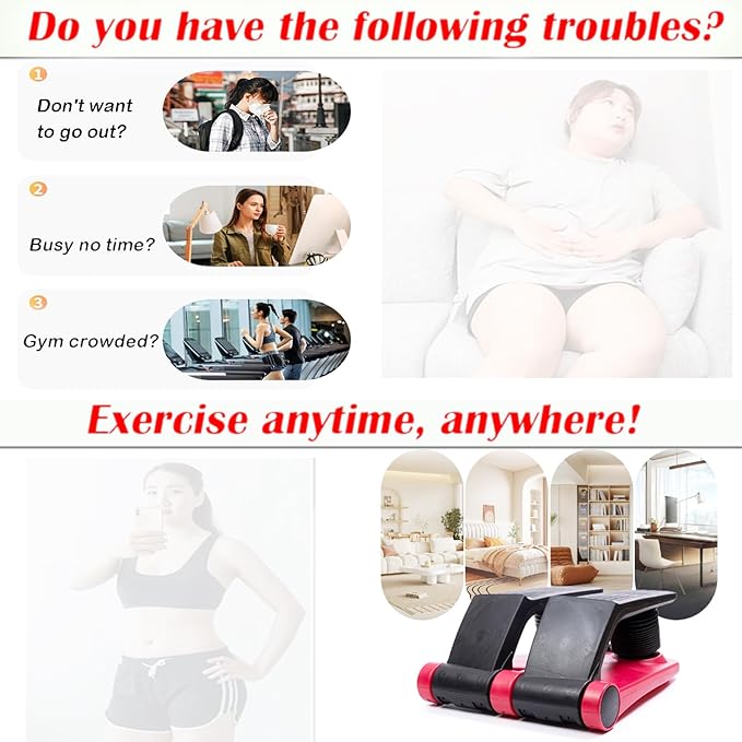 INTBUYING Mini Twist Stepper for Exercise Workout at Home with Resistance Bands Quiet Step Machine Portable with LCD Monitor and Non-Slip Pedals for Gym Home