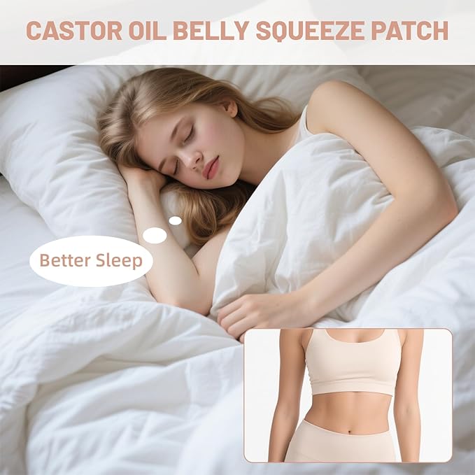 30Pcs Castor Oil Pack Wrap, Organic Cotton Castor Oil Belly Button Patch, Portable Anti Leakage Disposable Pads for Feet/Belly/Knee, 5.1" x 3.9"（White）