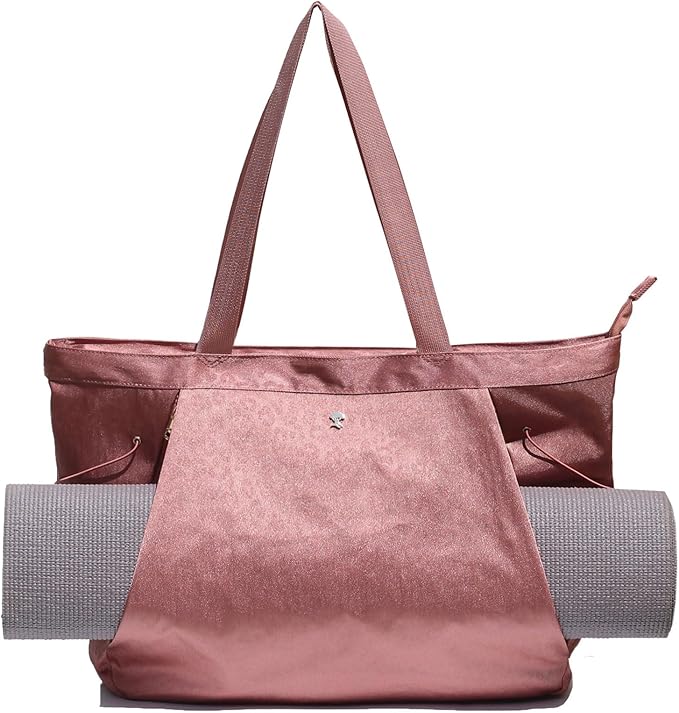 ESVAN Yoga Tote Bag for Women Shoulder Bags Drawstring for Office Workout Travel Carryall Pilates Gym and Beach