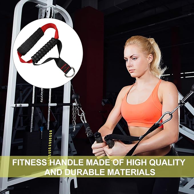 Fitness Handle and Non-slip Exercise Grip for Home Resistance Bands, Pulldown Training Rope Attachment, Strength Training Equipment Accessory for Workout and Gym Use