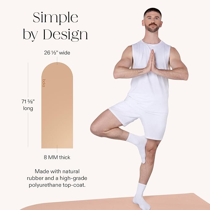 Bala Yoga Mat for Home Gym - Non Slip Exercise Mat for Home Workout, Stretching, Pilates, Aerobics & Floor & Fitness Work Out - Indoor Exercising Mat