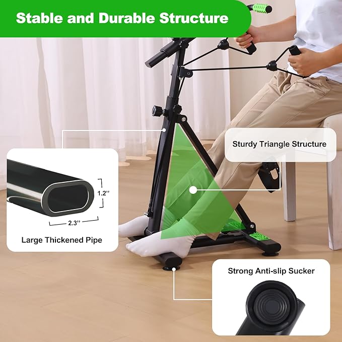 Pedal Exerciser Bike for Seniors, Arm Leg Hand and Knee Physical Therapy Peddler Exercise Equipment, Sitting Elderly Home Exercise Bike for Total Body, Upper and Lower Limb Trainer