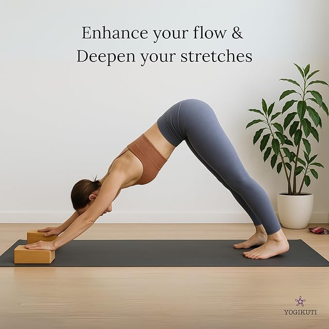 Original Wooden Yoga Block – Solid Hardwood Prop Inspired by Traditional Yoga Practice
