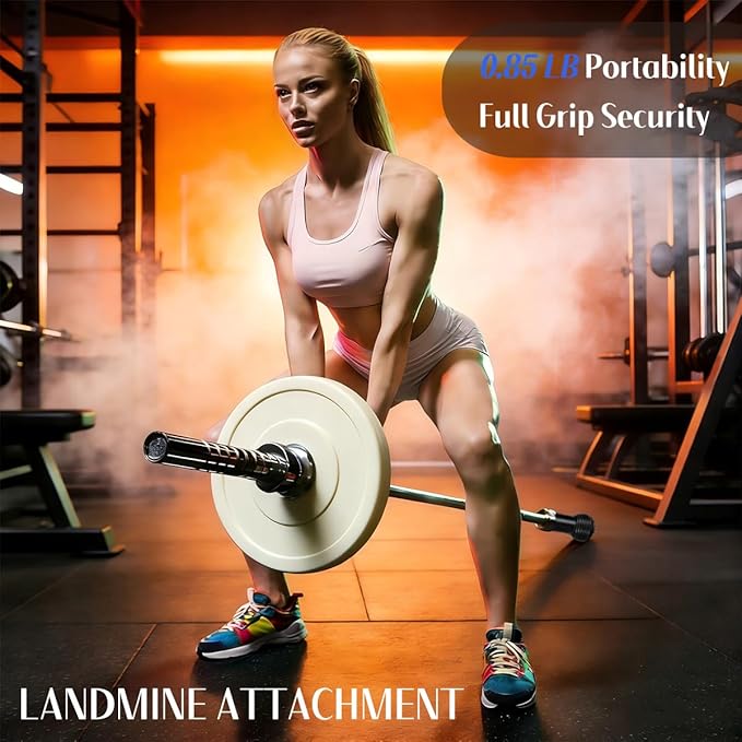 Landmine Attachment for Barbell, 360° Rotation for Row, Split Squat, Press in Home Gym, Natural Rubber 2" Olympic Bar Fit