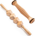Body Back Foot and Body Roller Bundle - Wooden Foot Massager and Body Roller for Plantar Fasciitis, Cellulite Reduction, and Stress Relief