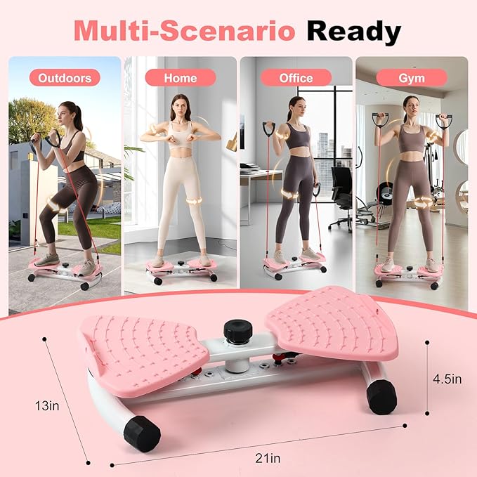 Waist Twister Machine Exercise, Ab Twister Board, Twister Exercise Machine, Noiseless Waist Sculptor Waist Twisting Fitness Tool, Weight Loss Exercise Equipment for Slim Waist Belly Fat, Home Gym for Women & Men