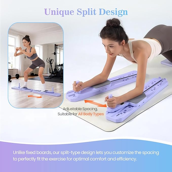 Nicoler Portable Pilates Reformer Set- Pilates Board 8-in-1 Multi-Functional Pilates Equipment
