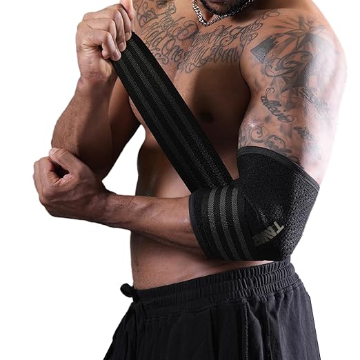 TAVIEW Elbow Sleeves & Elbow Wraps 2-in-1,5mm Neoprene with Adjustable Integrated Wrap for Custom Compression Over 7mm Compression, Knee Support Brace for Weightlifting, Squats & Gym