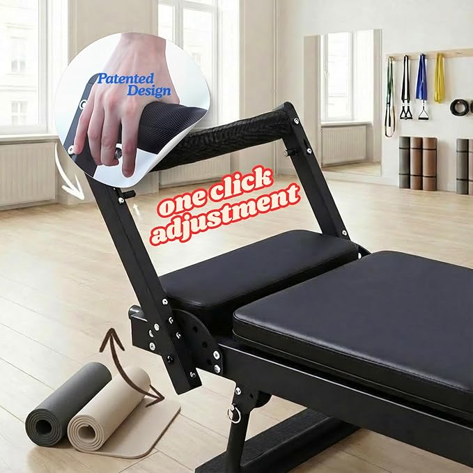 3.0PRO 93" Pilates Reformer NEW Patented Design, Foldable Pilates Machine with Yoga Ring Circle & Headrest, Jumpboard, Dual Resistance Springs, Pilates Equipment for Home Workout, up to 650 LBS