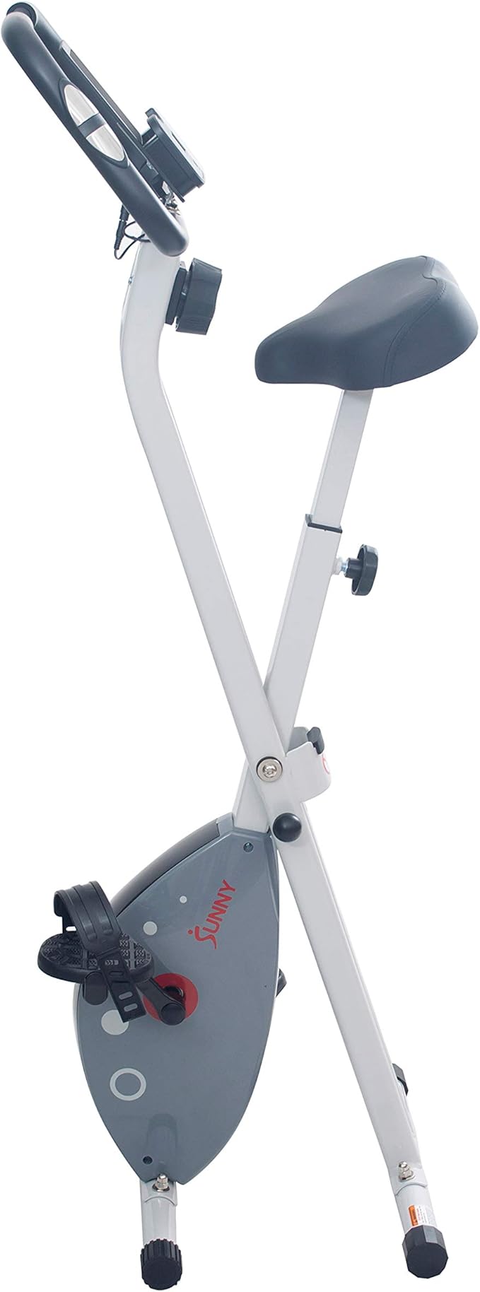 Sunny Health & Fitness Exercise Bike w/Pulse Sensors & Adjustable Cushion Seat, Home Cardio Training Machine for Adults/Seniors' Indoor Cycling Workout, Optional Compact Foldable or Electro-Magnetic