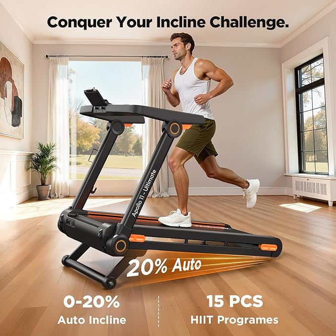 Foldable Treadmill with Auto Incline - Vitalwalk Commercial 48"x18" Wide Running Belt, 20% / 15% Incline, 10MPH, 3.5HP Brushless, Walking Pad Treadmill for Home, Auto Folding, No Installation, 350LBS