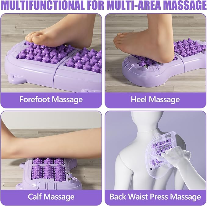 Foot Roller Massager for Plantar Fasciitis Pain Relief, Large Size Under Desk Feet Massage, Manual Acupressure Tool, Eases Pain & Cold Feet, Boosts Circulation, Split Portable & Washable