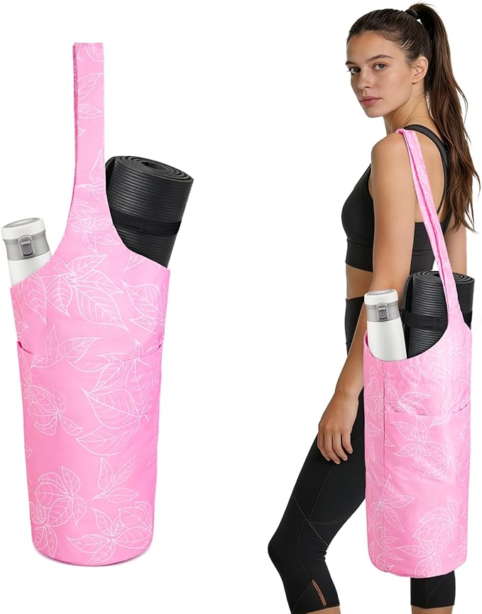 IwIeIaIrI Yoga Mat Bag for Women with Large Size Pocket and Zipper Pocket,Yoga Gifts Accessories with Adjustable Shoulder Strap- Fits Most Workout Stuff