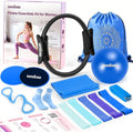 Home Pilates Essentials Kit for Women, Magic Circle Pilates Equipment Ring and Ball Set, 6 Resistance Bands Workout Guide Video for 28 Day Pilates Essential Challenge Starter Kit for Beginners