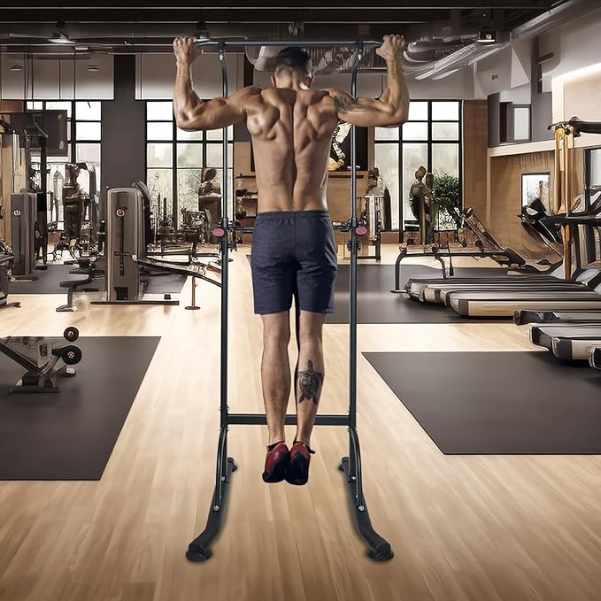 Adjustable Height Dip Bar Station, Heavy Duty Dip Station for Home Gym,Multi-function Dip Station Pull Up Bar Full Body Strength Training Workout Fitness Equipment for Tricep Dips