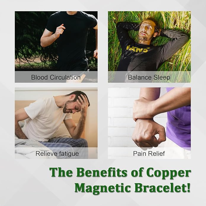 Magnetic Bracelet and Ring Set for Men, 99.99% Pure Copper Jewelry, Adjustable Cross & Celtic Knot Design, Gift for Dad