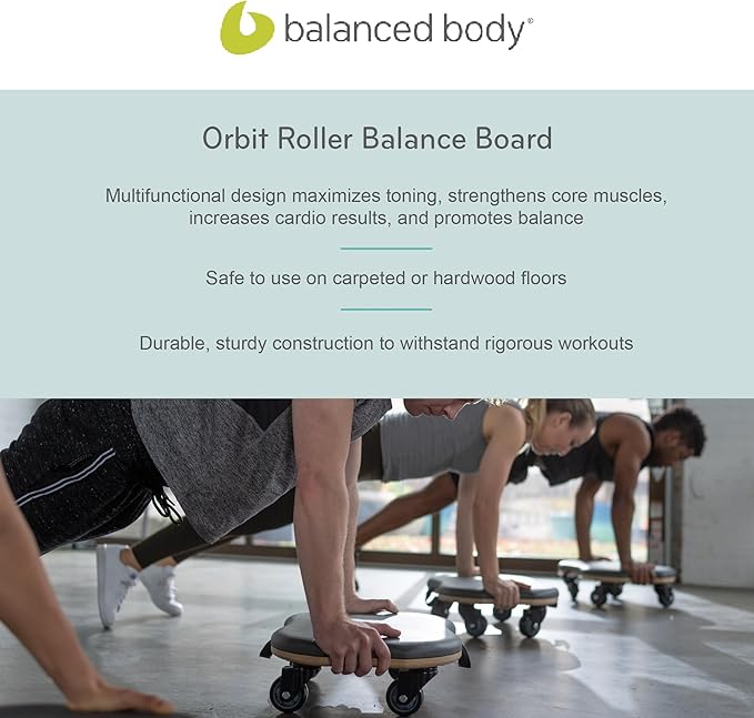 Balanced Body Orbit Roller Balance Board, Pilates Rolling Exercise Equipment for Floor Work, Core Exercise Machine, Abdominal Exercise Roller, Ab-Roller Workout Equipment for Home Gym or Studio Use