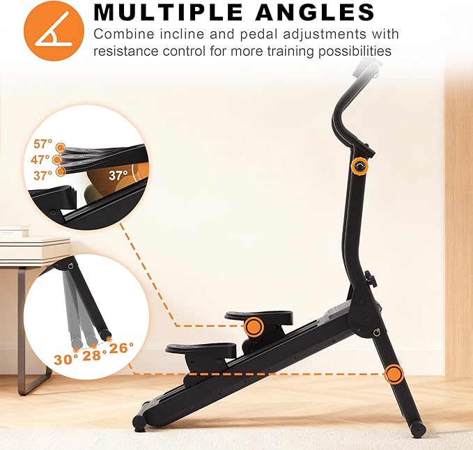 Upgraded Magnetic Stair Stepper for Home, 16-Level Adjustable Resistance up to 77LBS, with Cup Holder & Bluetooth APP, Folding Compact Cardio Climber, 350LBS Capacity