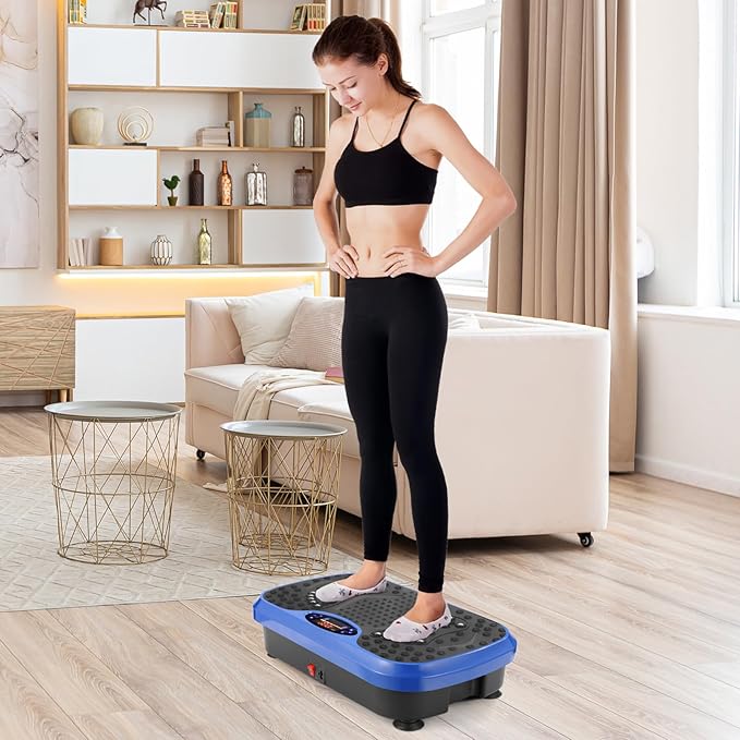 Arlopu 3D Vibration Plate Exercise Machine, Full Body Workout Vibration Platform for Weight Loss & Lymphatic Drainage, Shake Fitness Platform with Loop Bands for Women Men