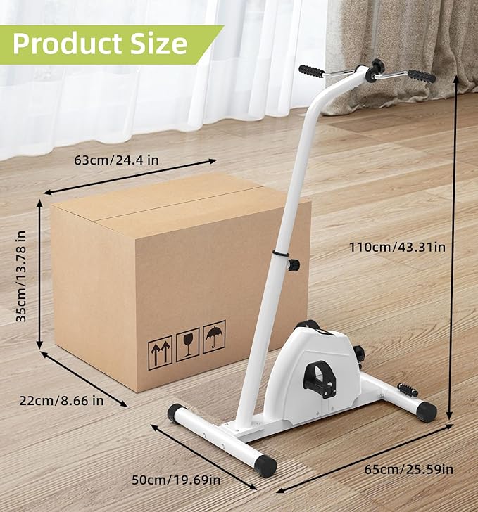 Pedal Exerciser Bike Hand Arm Leg and Knee Peddler, Adjustable Resistance Senior Exercise Equipment for Home, Adjustable Height Knee Exercise Equipment, Stroke Recovery Sit Down Bike