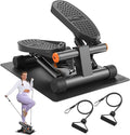 Niceday Steppers for Exercise, Stair Stepper with Resistance Bands, Mini Stepper with 300LBS Loading Capacity, Hydraulic Fitness Stepper with LCD Monitor