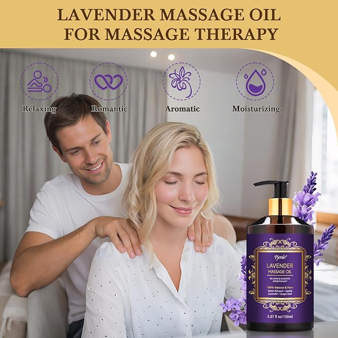3 Pack Massage Oil for Massage Therapy, Lavender Oil for Relaxation, Sore Muscle Arnica Oil & Cellulite Massage Oil, with Massage Roller Ball & Thumb Saver Tool, Massage Kit for Him Her