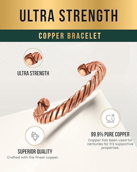 Touchstone copper bracelets | gift for men women |adjustable 100% pure solid real magnetic jewelry | handmade bracelet set combo | rope braided tibetan bangles.