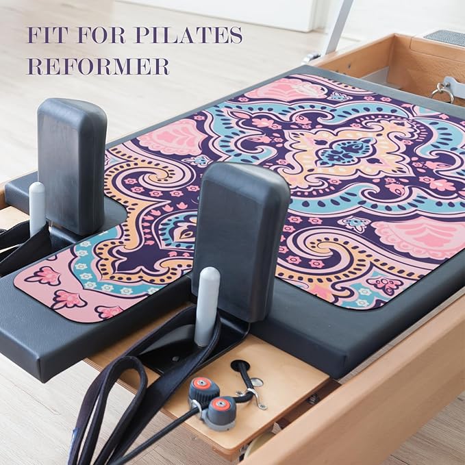 Pilates Reformer Machine Mat, Non Slip Foldable Washable Mat for Gym Fitness, Pink