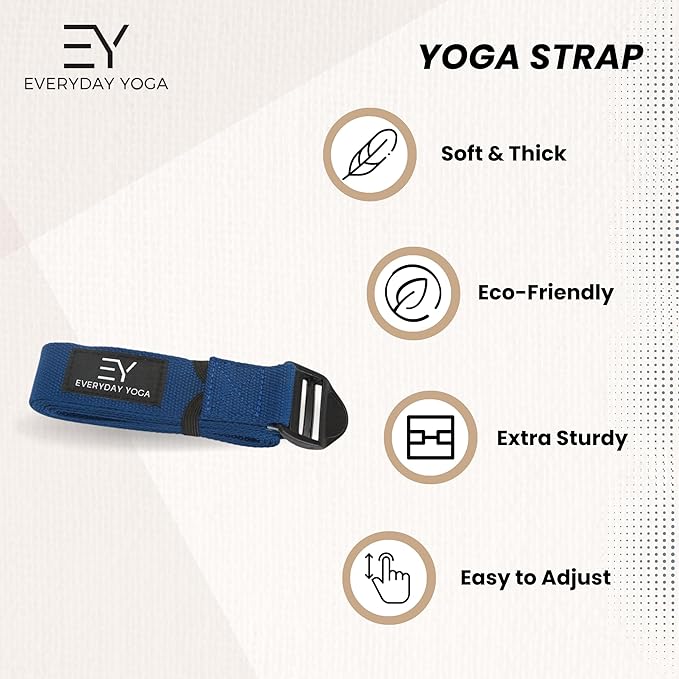 Everyday Yoga Super Strong Strap, Quiet Cinch Buckle, Stretching & Physical Therapy Fitness, Improve Flexibility