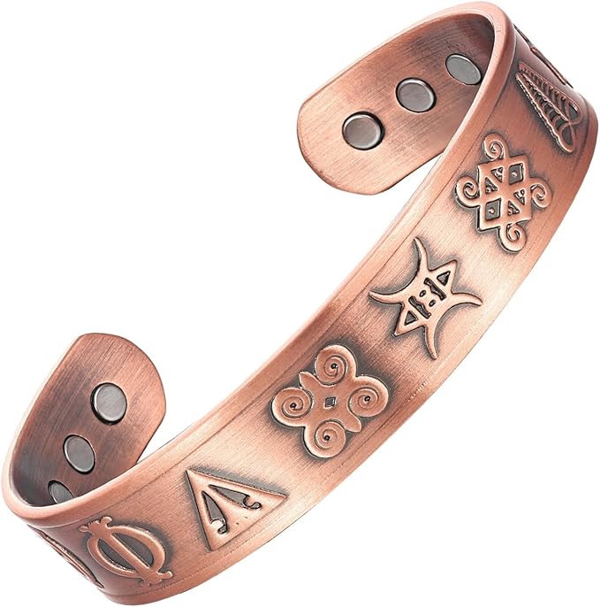 Copper Bracelet for Men 99.9% Pure Copper Magnetic Bangle with 6pcs 3500 Gauss Magnets, Copper Magnetic Bracelet for Men
