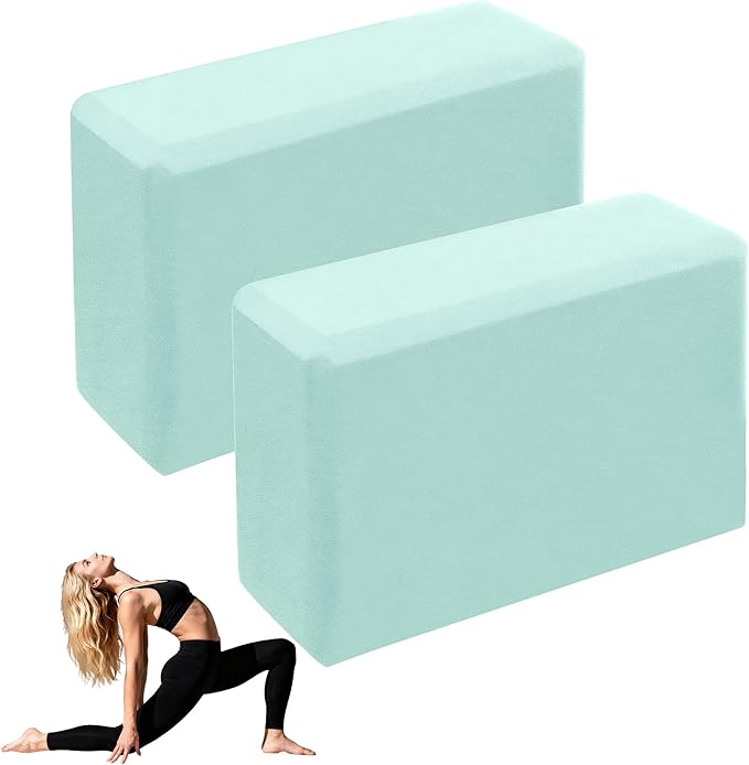 Leikefitness Yoga Blocks 2 Pack,Lightweight-High Density Eva Foam Soft Non-Slip for Yoga, Pilates, Meditation 9"×6"×3"