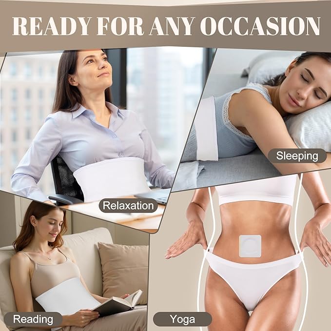 Organic Castor Oil Pack Wrap for Stomach & Liver – Reusable Castor Oil Wrap with Adjustable Straps and 5 Belly Button Patch, Less-Mess Leak-Proof Design, Soft Cotton Flannel Compress