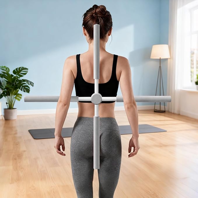 Yoga Stick - Back Alignment Tool, Neck Training Equipment, Spine Straightening Rod, Correction Device, Stretching Fitness Gear | Travel-Friendly Back Stretcher for Sitting, Offices, Home