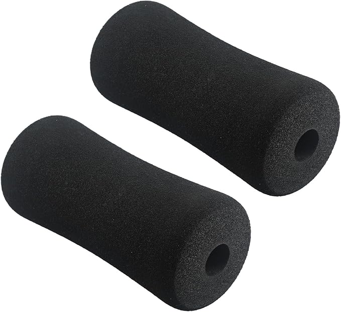 Fitness Equipment Foot Foam Pads Rollers Replacement Set for Weight Bench Leg Extension Home Gym Exercise Machines for 22-25mm Tube Diameter Black 2 Pieces(23 * 90 * 170mm)