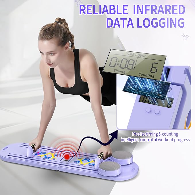 Pilates Board, Foldable Pilates Reformer Set for Home Workout with Timer, 6-in-1 Multifunctional Portable Reformer Pilates Machine at Home Pilates Equipment for Fitness, Exercise, Abs, Core Training