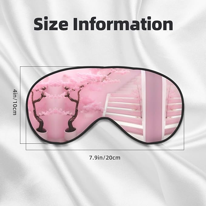 Cherry Blossom White Staircase Head-Mounted Double-Sided Light-Blocking Sleeping Eye mask to Protect Eyes and Relieve Eye Fatigue