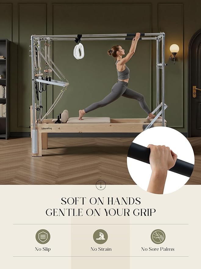 Pilates Reformer Machine, Quick-Assembly Studio Grade Pilates Equipment for Gym and Home, Oak Wood Pilates Reformer with Reformer Accessories