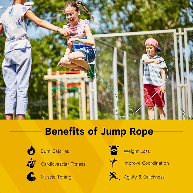 10 Pack Adjustable Jump Rope for Fitness and Exercise-PVC Skipping Rope for Men,Women and Kids-Tangle-Free for Keeping Fit, Training, Workout