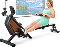 Rowing Machine Magnetic Rower with 16 Resistance Levels, Quiet Home Rowing Machine for Cardio Training, APP Connection, 160 kg Load Capacity, Vertical Storage