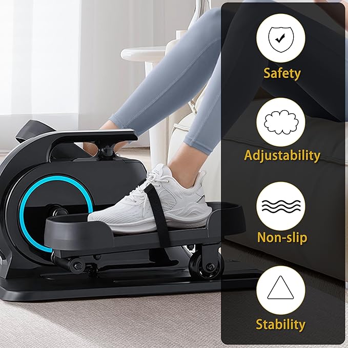 4 Pcs Ellipse Leg Exerciser Pedal Straps，Non-Slip Foot Pedal Straps for Under Desk Elliptical Machine, Foot Pedal Straps for Adults Seniors Fitness Home Sports Accessories