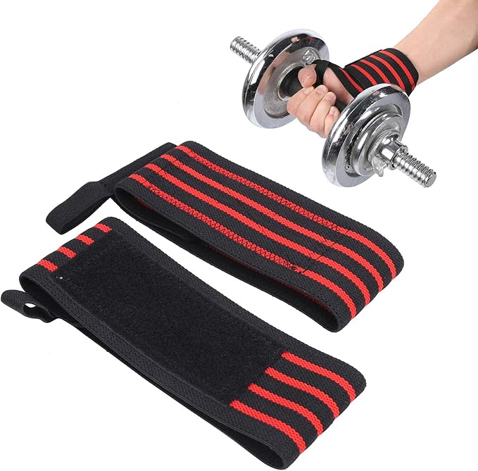 Alomejor Fitness Manual Manure Bracket High Performance Joint Wrap Adjustable Compression Joint Guard 1pair Ideal for Weightlifers, Heavy Lifting High Starch Nylon