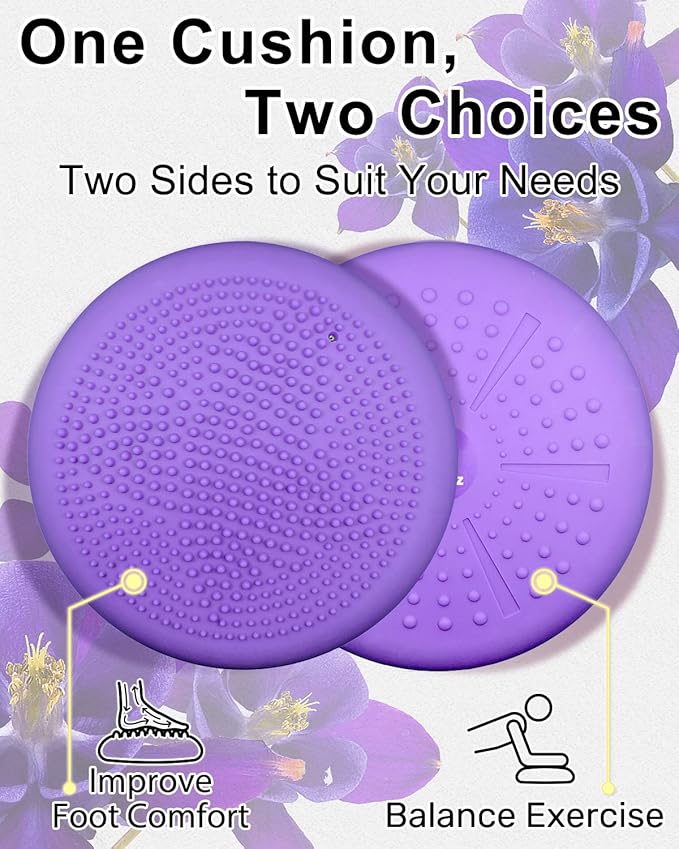 Tumaz Wobble Cushion - Wiggle Seat to Improve Sitting Posture & Stay Focused for Sensory Kids, Balance Disc to Core Strength & Flexible Seating [Extra Thick Balance Board, Pump Included Wobble Board]