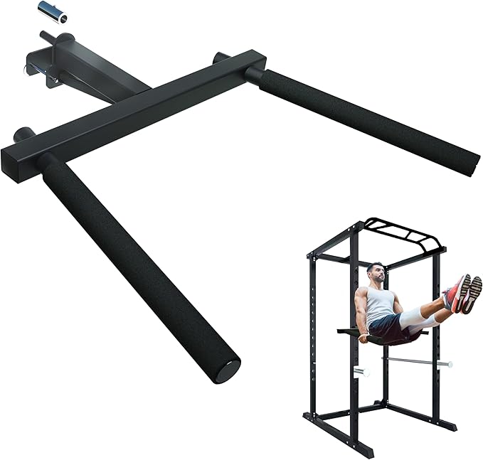 Dip Bar Attachment for 2"x2" Squat Rack, Heavy Duty Power Rack Attachment with 5/8" or 1" Hole