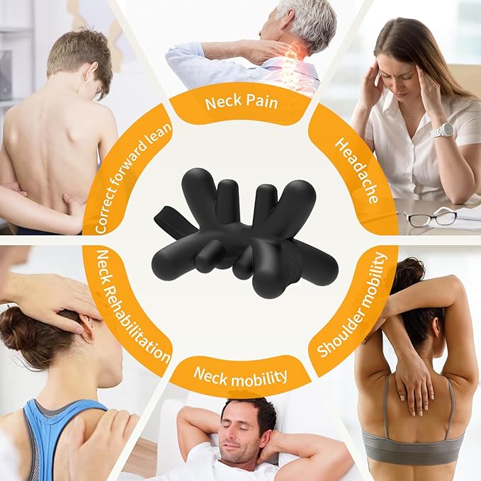 Docemel Occipital Release Tool,Neck Massager and Shoulder Trigger Point Massager for Headache Relief,Deep Tissue Trigger Point Massage Tool with Acupressure Design Targeting Hard-to-Reach Muscles